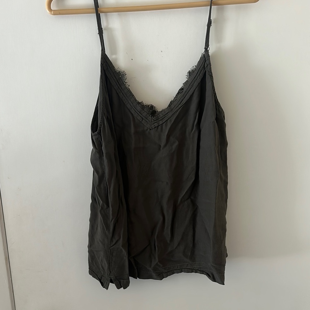 Abercrombie & Fitch Dark Green Lace Trim Cami